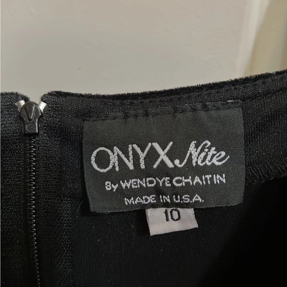 onyx nite by wendye chaitin velour dress size 10 - Picture 3 of 4